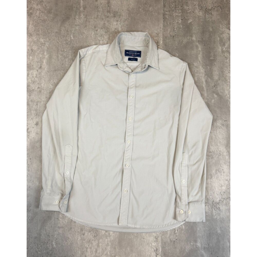 Mizzen+Main Button Up Shirt Men's Large Trim Fit Performance Stretch